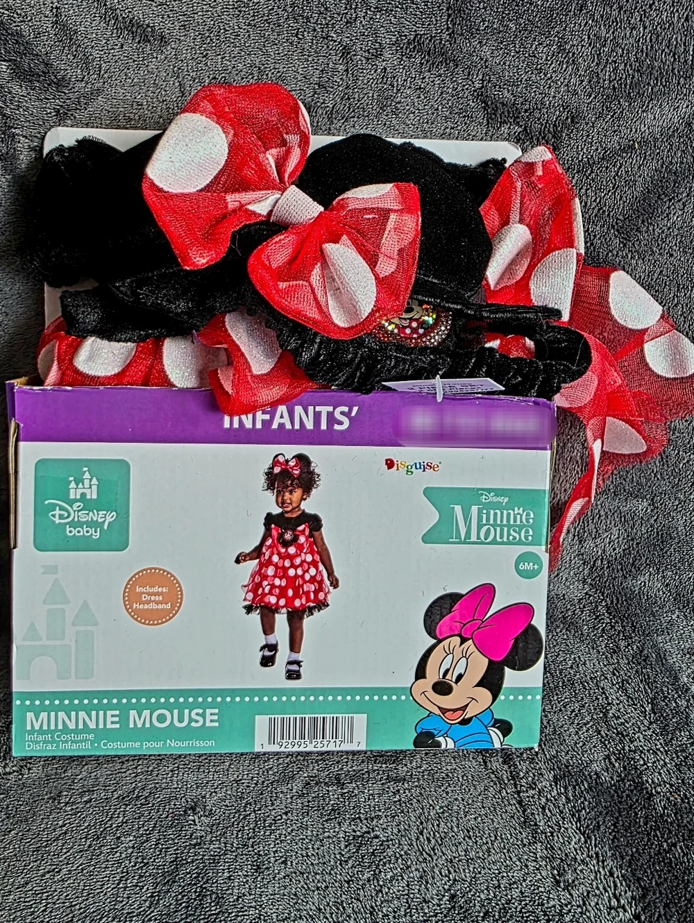 New Disney Minnie Mouse Halloween Costume cosplay Red Polka Dot dress Size 6-12M